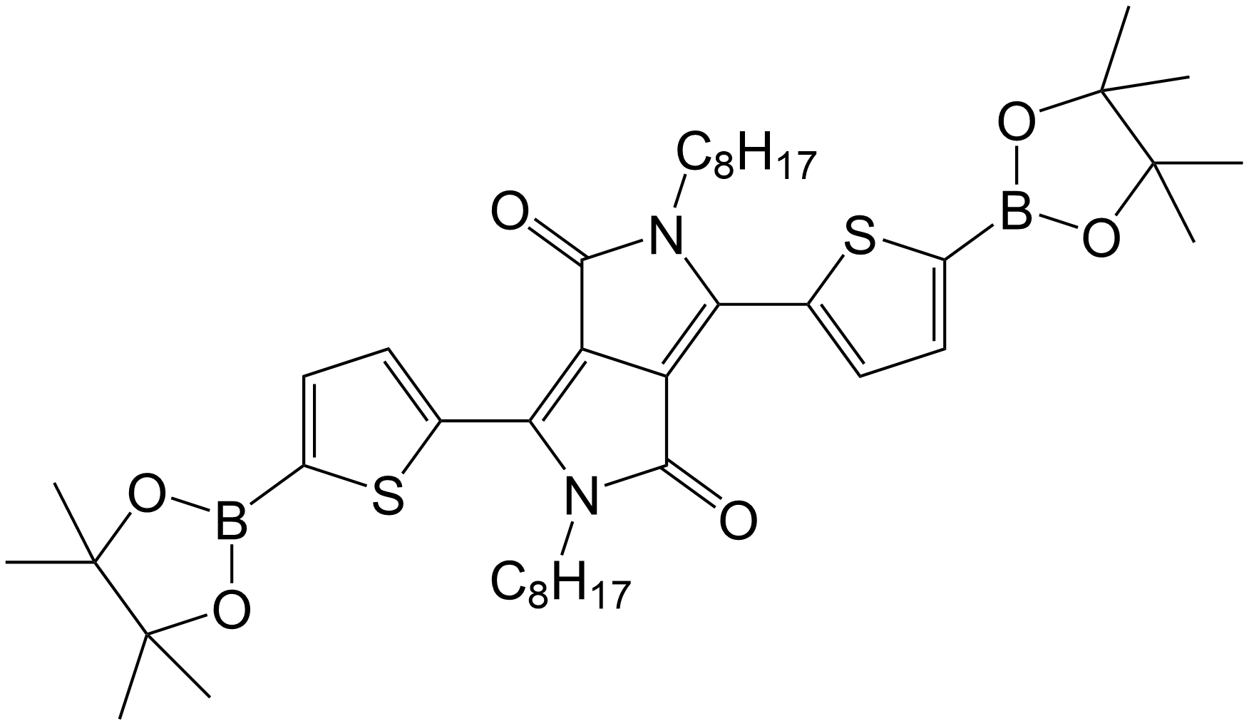 2,5-dioctyl-3,6-bis(5-(4,4,5,5-tetramethyl-1,3,2-dioxaborolan-2-yl)thiophen-2-yl)pyrrolo[3,4-c]pyrrole-1,4(2H,5H)-dione/